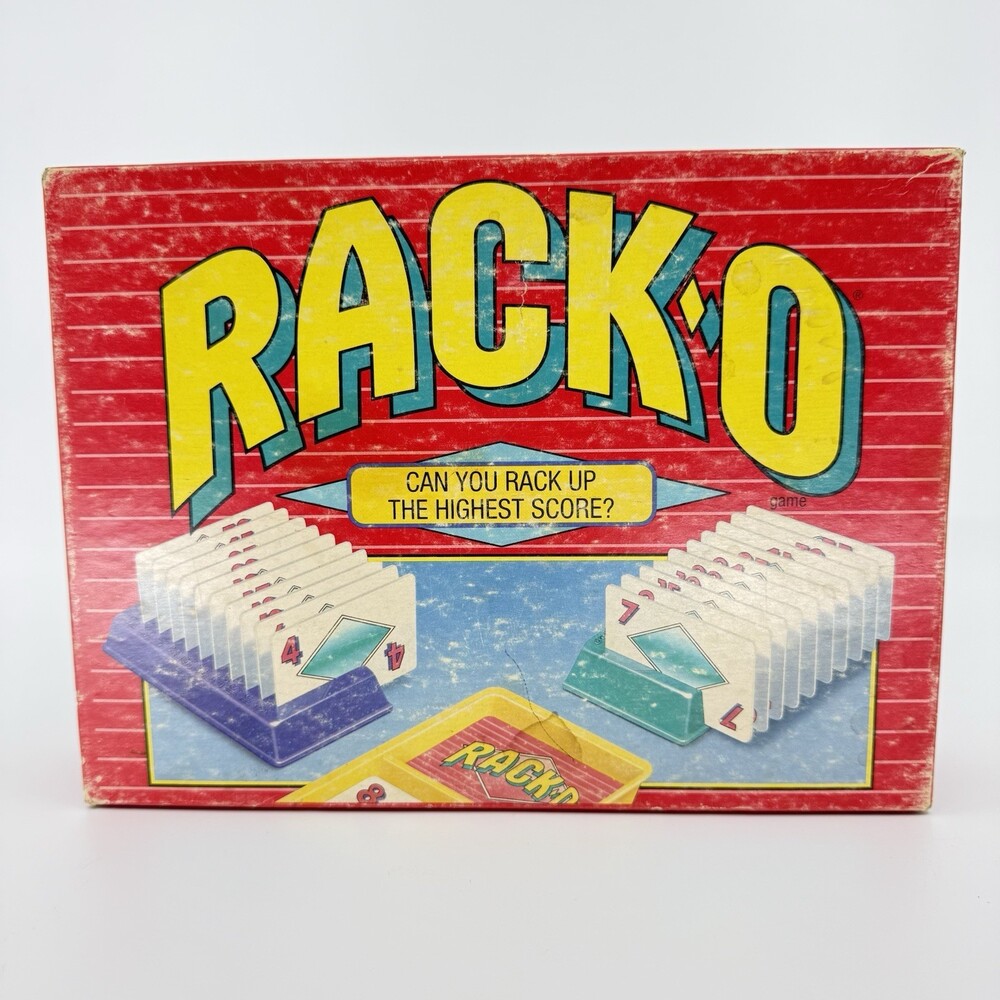 VTG 1992 Rack-O Card Game by Parker Brothers NEARLY COMPLETE YLW RACK MISSING